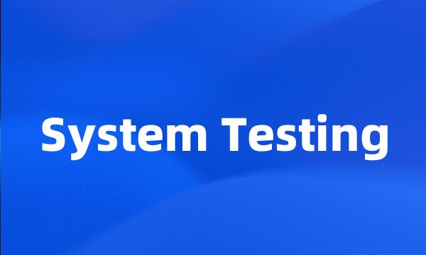 System Testing