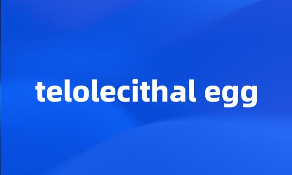 telolecithal egg