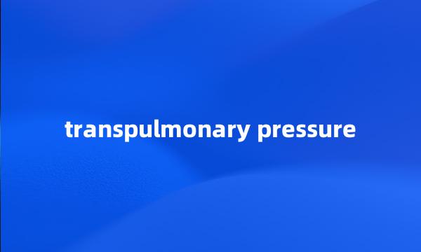 transpulmonary pressure