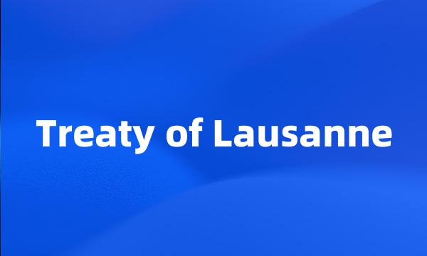 Treaty of Lausanne