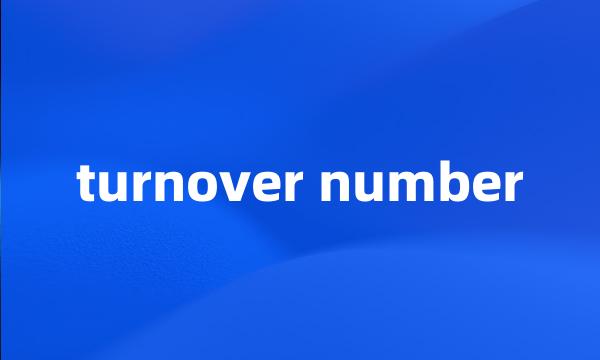 turnover number