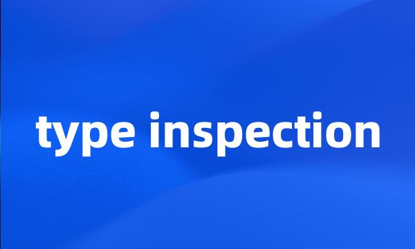 type inspection