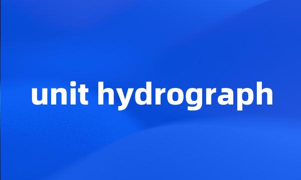 unit hydrograph