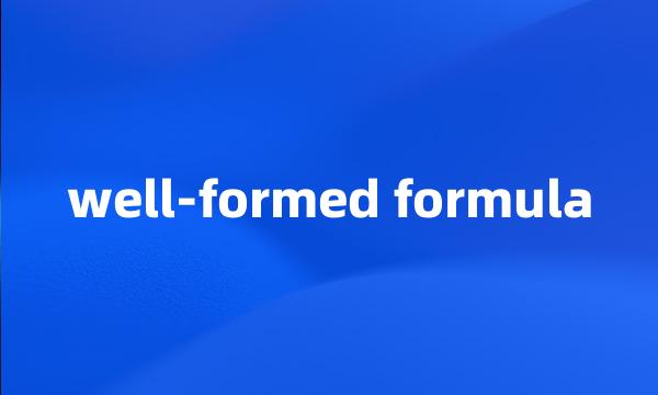 well-formed formula