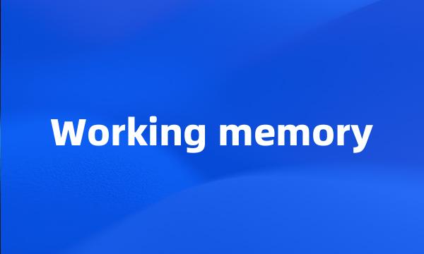 Working memory