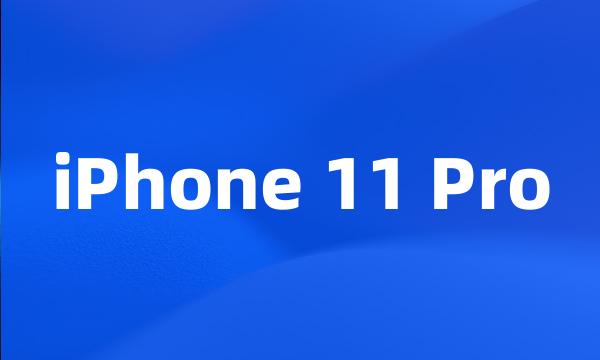 iPhone 11 Pro