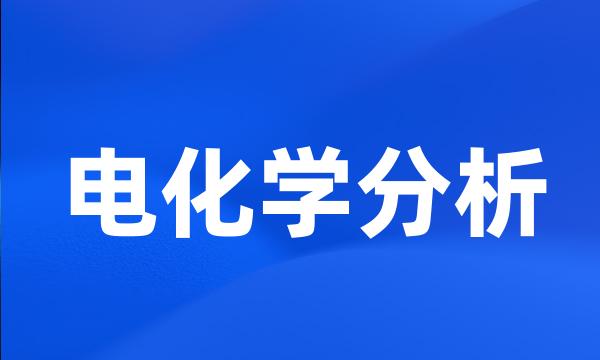 电化学分析