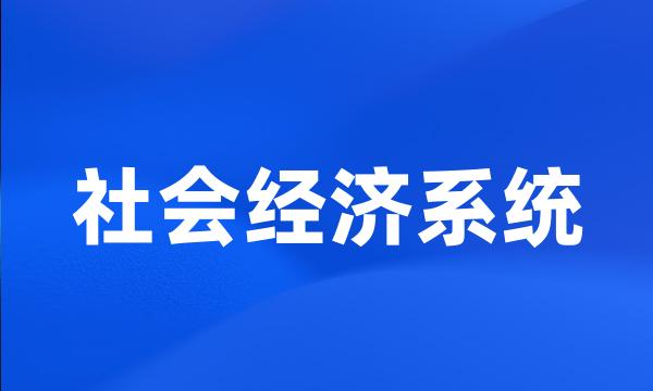 社会经济系统