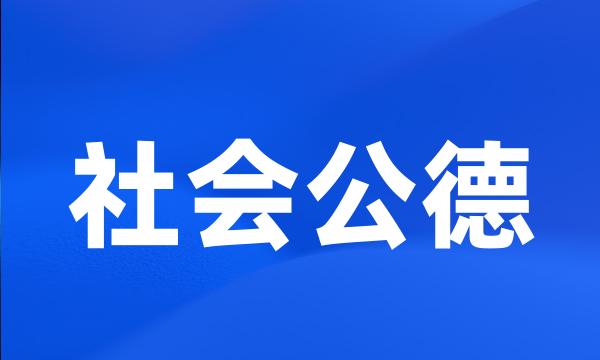 社会公德