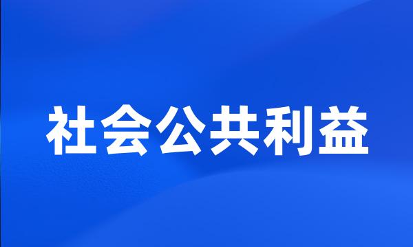 社会公共利益