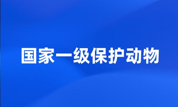 国家一级保护动物