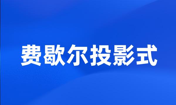 费歇尔投影式