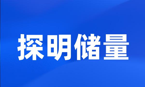 探明储量