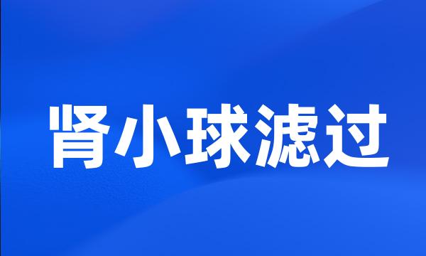 肾小球滤过