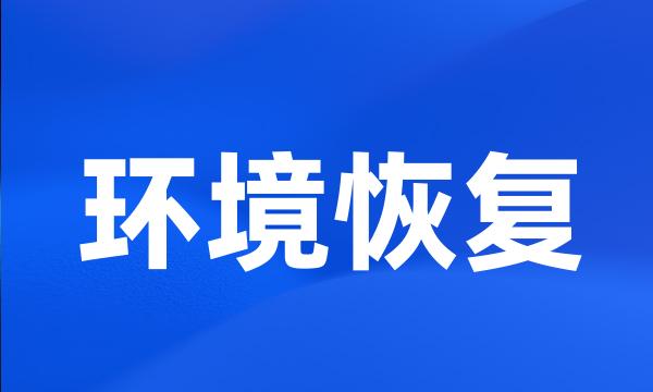 环境恢复