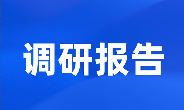 调研报告