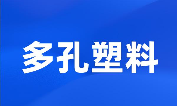 多孔塑料