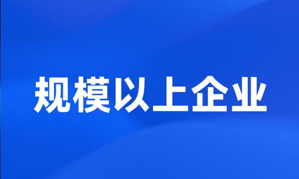 规模以上企业