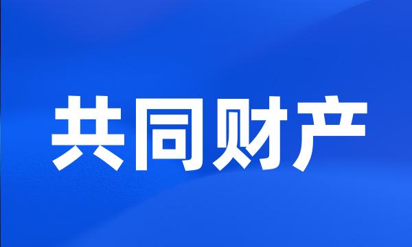 共同财产