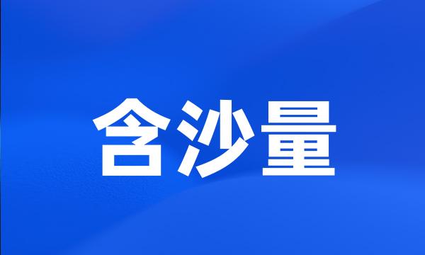 含沙量