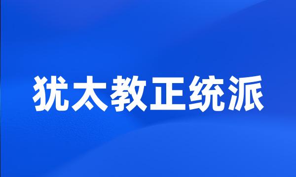 犹太教正统派