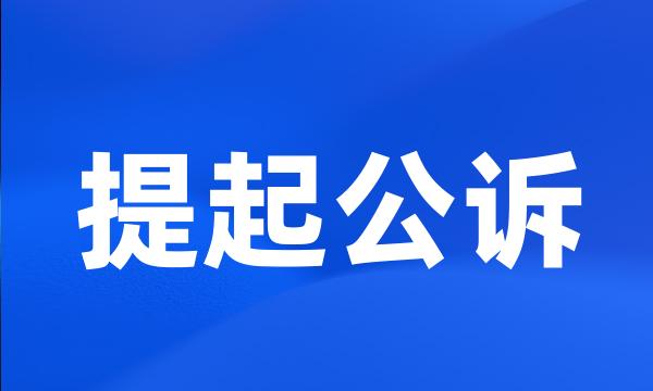 提起公诉