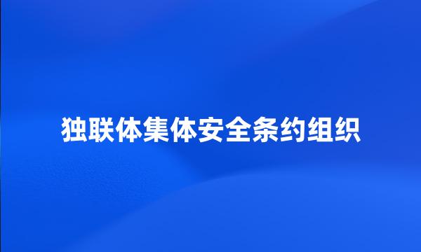 独联体集体安全条约组织