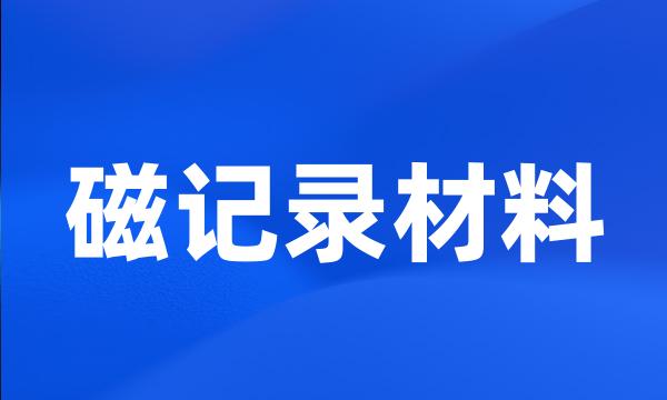 磁记录材料