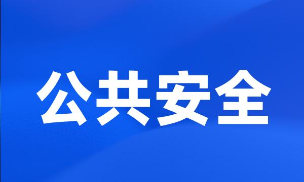 公共安全