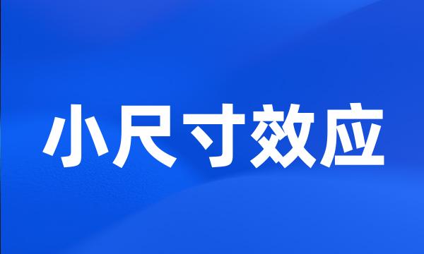 小尺寸效应