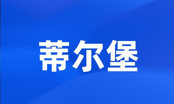 蒂尔堡