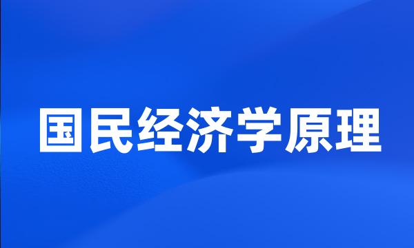 国民经济学原理