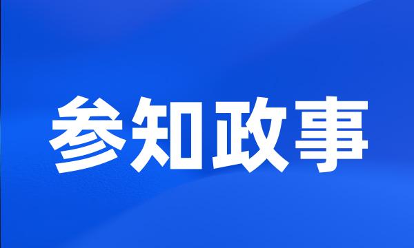 参知政事