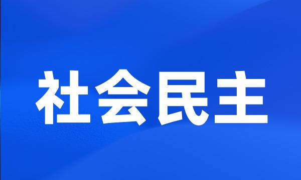 社会民主