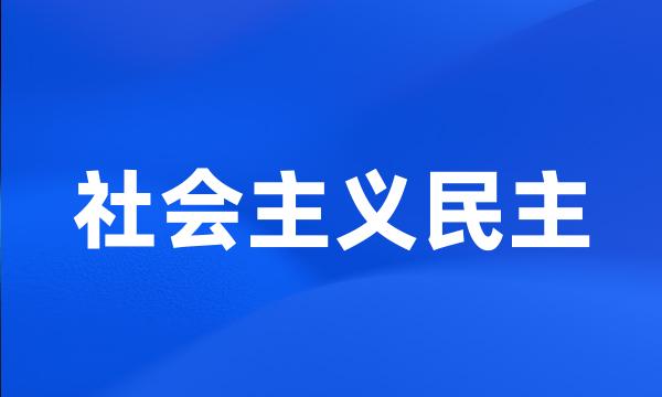 社会主义民主