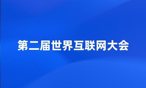 第二届世界互联网大会