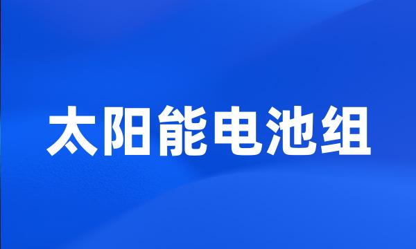 太阳能电池组