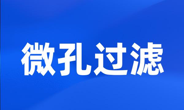 微孔过滤