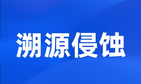 溯源侵蚀