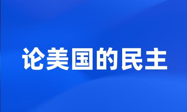 论美国的民主