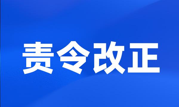 责令改正