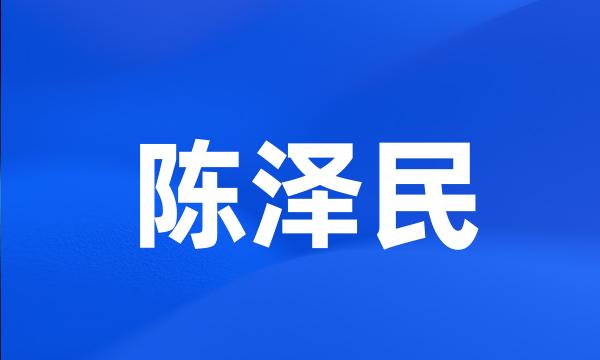 陈泽民