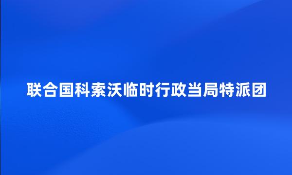 联合国科索沃临时行政当局特派团