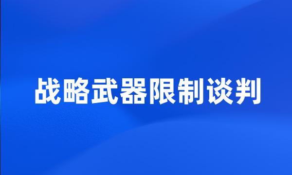 战略武器限制谈判