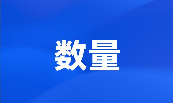 数量