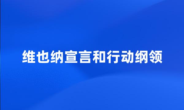 维也纳宣言和行动纲领