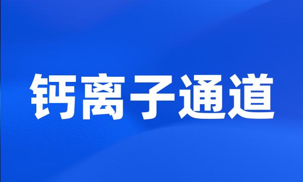 钙离子通道