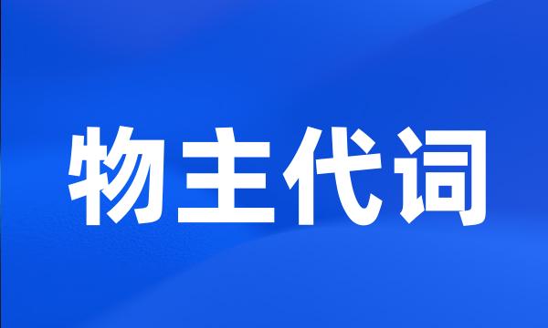 物主代词