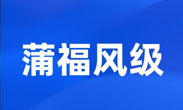 蒲福风级