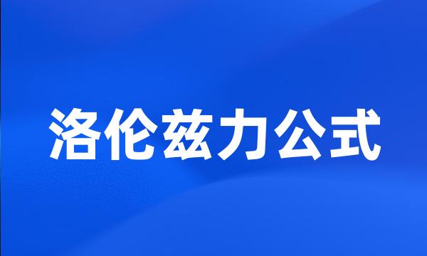 洛伦兹力公式